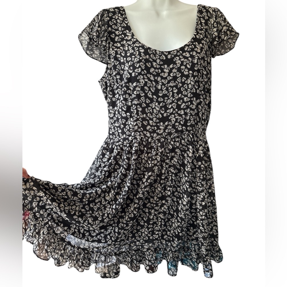 Vintage Goth Y2K Babydoll Mini Dress - Royal Bones - Daang - XL